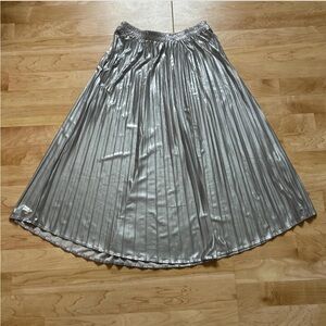 Elegant Silver Pleated Skirt